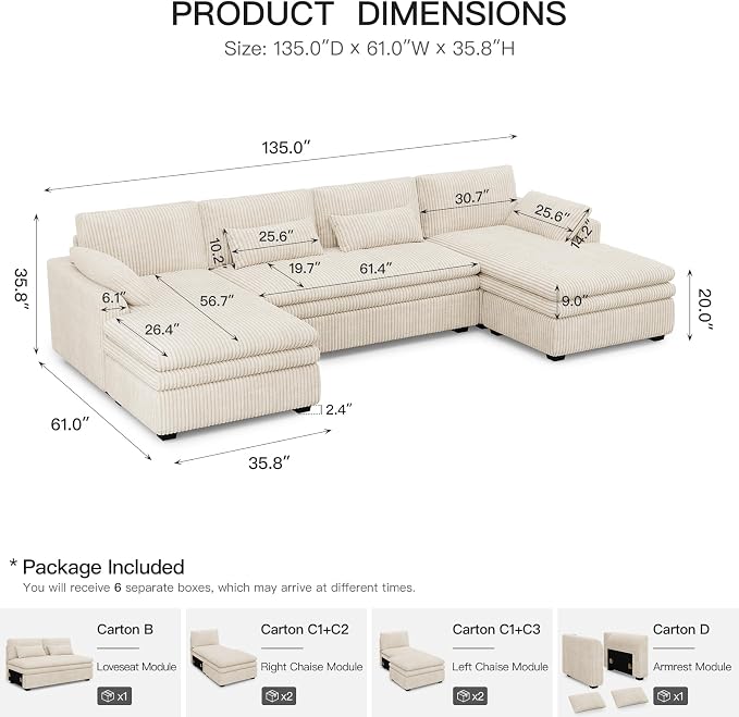 Belffin Large Modular Sectional Sofa - Image 2