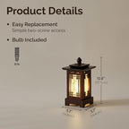 Antique Alive Traditional Korean Wood Lamp | Handmade Asian Oriental Table - Image 5