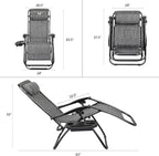 Devoko Patio Zero Gravity Chair Outdoor Folding Adjustable Reclining Chairs - Image 3
