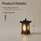Traditional Korean Wood Lamp | Handmade Asian Oriental Table Lantern | Bedside - Image 5
