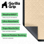 GORILLA GRIP 100% Waterproof All-Season WeatherMAX Doormat, US Designed Natural - Image 2