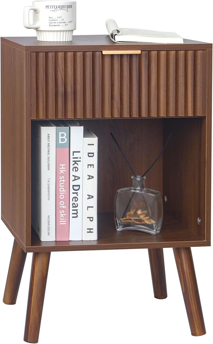 Fultyle Walnut Nightstand, Modern Night Stand by Fultyle