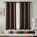 MIULEE Blackout Curtains for Bedroom 2 Panels 40"x63" Long Chocolate Brown | by MIULEE