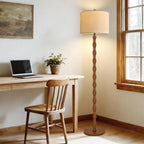 QIYIZM Wood Floor Lamp for Living Room, Vintage Standing Lamp - Image 6