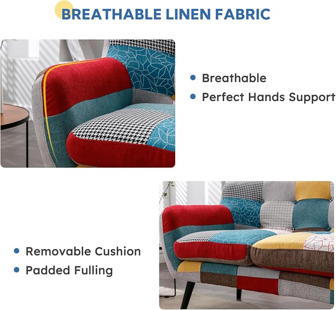 Bonzy Home Modern Boho Loveseat Couch Sofa Chair - Image 5