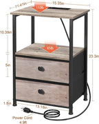 LOAKEKEL Night Stand Set 2, LED Nightstand - Image 3
