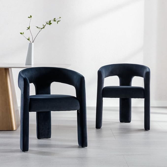BESTANO Modern Velvet Fabric Upholstered Dining Chairs - Image 2