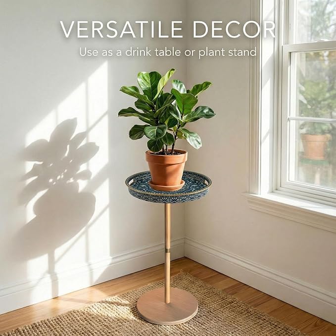 Gesodant Boho Single Leg Round Side Table - Image 6