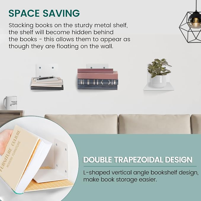 STORAGE MANIAC Floating Book Shelves - Image 6