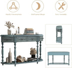 Retro Curved Console Table, Antique Blue - Image 6