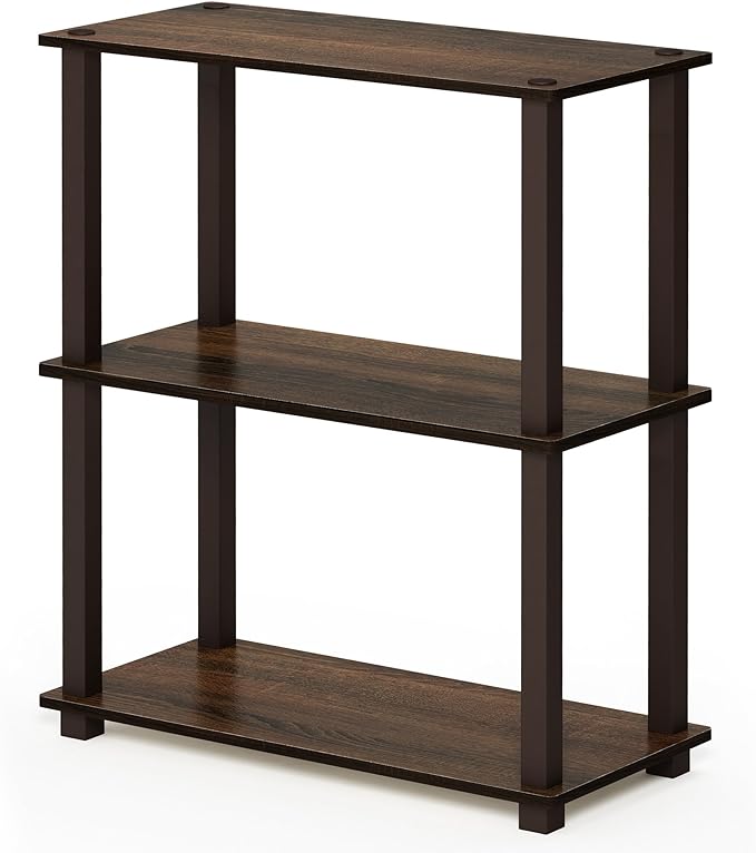 Furinno TURN-S-TUBE Storage Shelves, 3-Tier Book Shelf, Corner Shelf, Toolless - Image 6