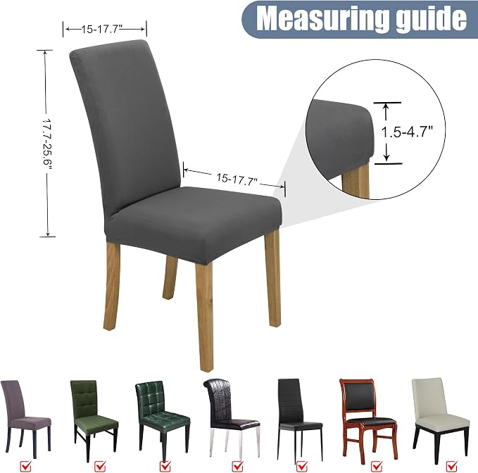 BIETYONE Stretch Dining Chair Covers Set of 4, Soft Removable Washable Kitchen - Image 5