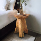 Cedar Roots Tree Stump Side Table 14"x13"x18"H Live Edge Rustic Natural Solid - Image 6