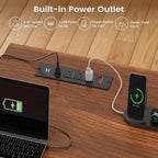 SEDETA L Shaped Desk with 4 Drawers, Corner Computer Desk with Power Strip - Image 8