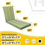 AAAAAcessories Outdoor Chaise Lounge Cushions, Fade-Resistant, Waterproof Patio - Image 5