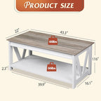 WLIVE Coffee Table, Wood Center Table - Image 3