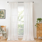 BGment Linen Curtains for Living Room 38X84 Inch Length, Semi Sheer Drapes | by BGment