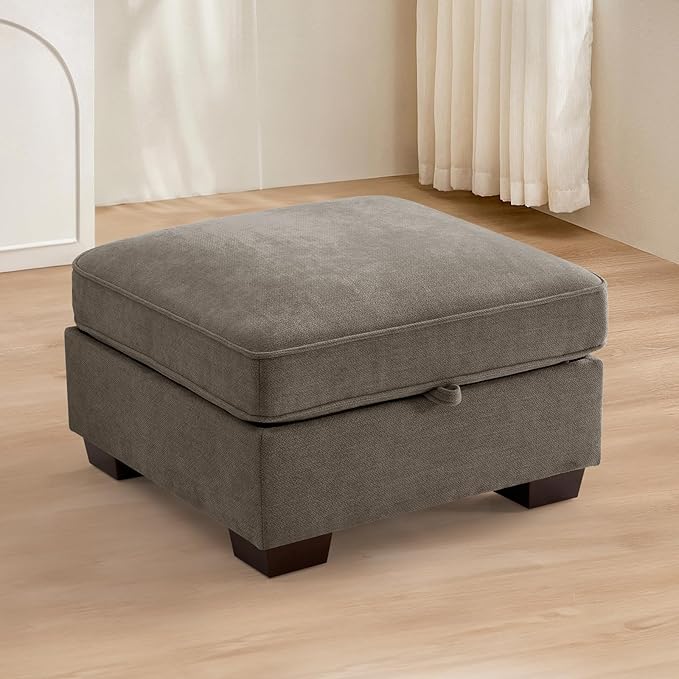 TEKAMON 27.5" Storage Ottoman, Square Footrest by TEKAMON