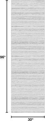 cotiled Hallway 2.6x8 Runner Rugs Washable Boho Rug Grey | Stain Resistan - Image 2