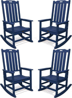 THOEOE Oversized Rocking Chair Set of 4, Outdoor Rocking Chair by THOEOE