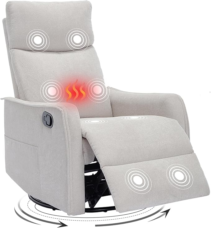 Trustyue Swivel Rocker Recliner Chair, 360° Swivel Recliner by Trustyue