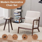 Mid Century Modern Accent Chair and Coffee Table Set Vintage Style Lounge Chair - Image 2