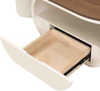 Modern Oval Coffee Table, 47.24" Brown Wood Top Coffee Table - Image 8