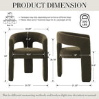 Modern Sherpa Dining Chairs Set of 6, Upholstered Barrel Chairs - Image 2