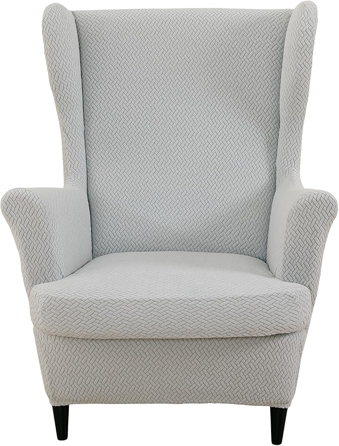 HAOYONG Jacquard Wingback Chair Cover Thickening Armchair Covers 2 Pieces by HAOYONG