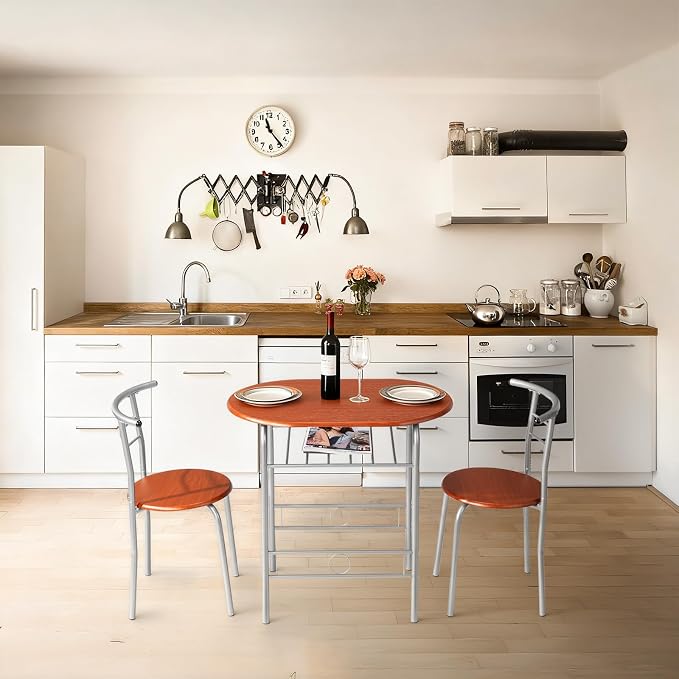 VINGLI 3 Piece Dining Set, Small Kitchen Table Set - Image 3