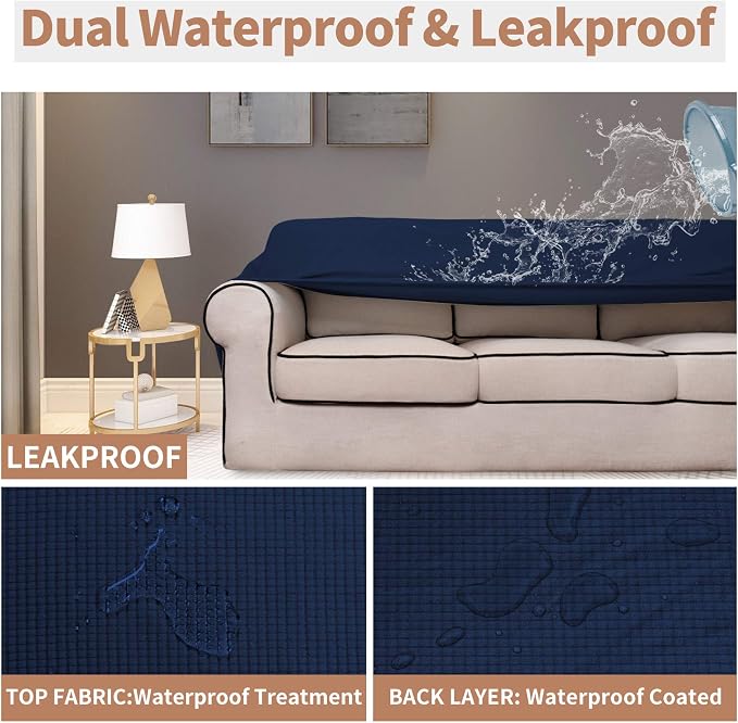 Easy-Going 100% Waterproof Couch Cover, 3 Cushion Couch Slipcover - Image 3