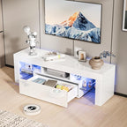 VINGLI 51'' LED TV Stand, High Glossy Modern Entertainment Center - Image 6