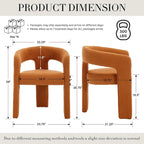 Modern Sherpa Dining Chairs Set of 4, Upholstered Barrel Chairs - Image 2