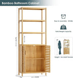 HIFIT Tall Bathroom Storage Cabinet, Corner Tall Cabinets Freestanding - Image 2