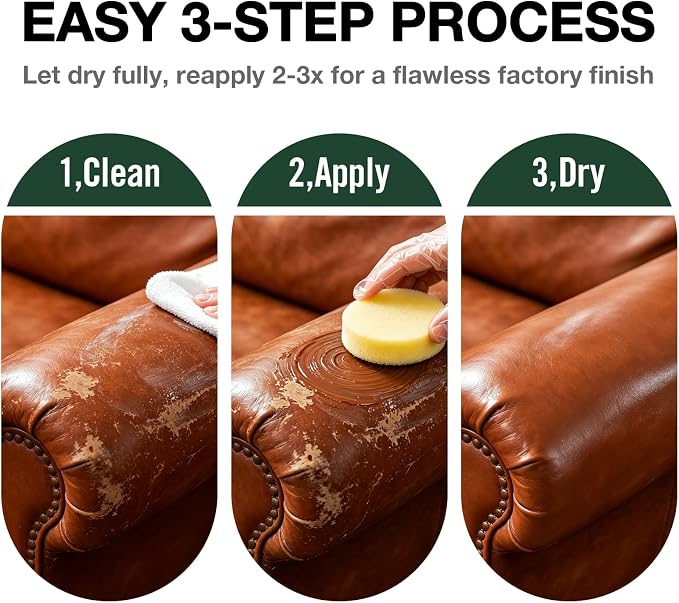 Dark Gray Leather Repair Kit, Leather Recoloring Balm – Restore & Repair Faded - Image 3