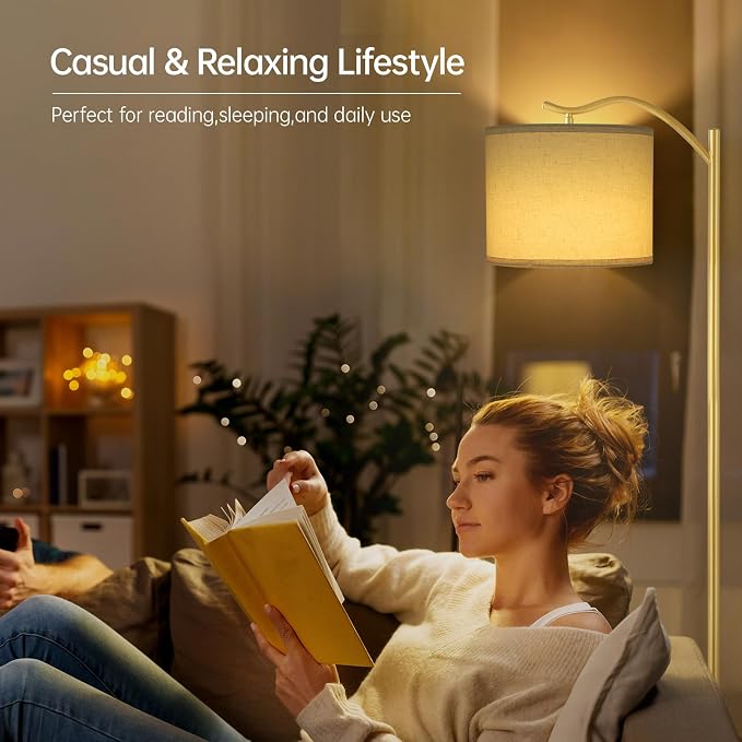 BoostArea Floor Lamp for Living Room, LED Arched Standing Lamp, Tall Modern - Image 3