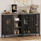 BON AUGURE Liquor Cabinet Bar for Home, Farmhouse Coffee Storage Cabinet for - Image 8
