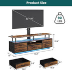 BTHFST TV Stand with Mount for 45/55/65/70 inch TVs, 51.2" LED TV Stand with - Image 2