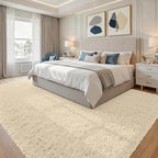 8x10 Fluffy Shag Area Rugs for Living Room Bedroom: Soft Plush Carpet Beige | - Image 4