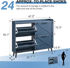 Barnyatoh Shoe Storage Cabinet, Farmhouse Shoe Organizer - Image 2
