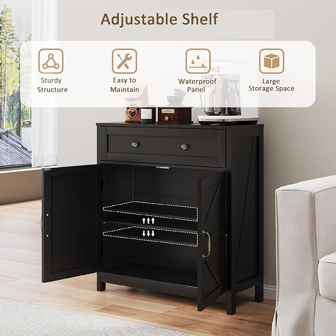 Semiocthome Farmhouse Sideboard Buffet Cabinet - Image 5