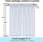 Simplebrand Sheer White Curtains 96 Inches Long, Light Filtering Rod Pocket - Image 2