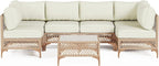 7-Piece Generous Patio Furniture Set, Wicker Outdoor Sectional Set - Image 9