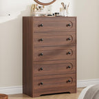 Garvee 5 Drawer Dresser for Bedroom, Wooden Mid Century Modern Chest of Drawers by Garvee