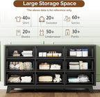 VINGLI Black Dresser 9 Drawer, Fluted Dresser - Image 7