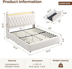 Queen LED Velvet Bed Frame - Image 2