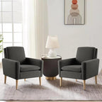 Modern Accent Chair for Living Room, Comfy Upholstered Linen Fabric Single Sofa - Image 9