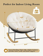 Kidirect Wide Rocking Chair Nursery, Comfy Saucer Nursery Rocking Chairs - Image 2