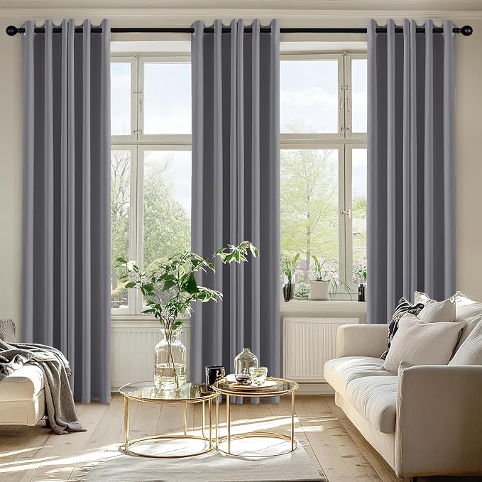 MIULEE Blackout Curtains for Bedroom 2 Panels 40 x 72 Inch Long Light Gray | - Image 6