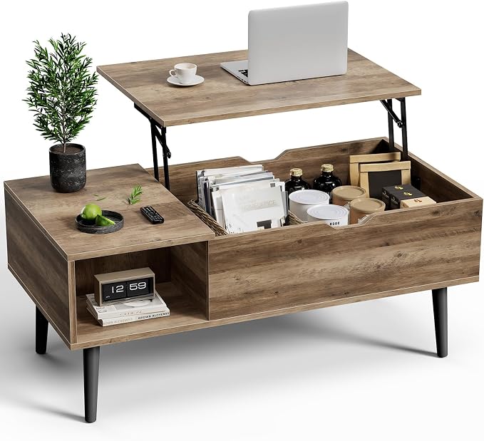 OLIXIS Wooden Coffee Table, Lift Top Coffee Table by OLIXIS